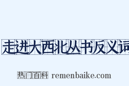 走进大西北丛书反义词是什么意思的图片
